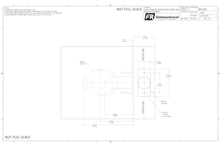 DP-462 T400 Tubular Door Prep, ANSI 161, SQUARE CORNER