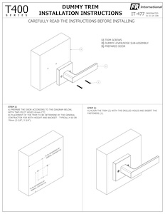 IT-477 T400 Dummy Trim Installation Instructions