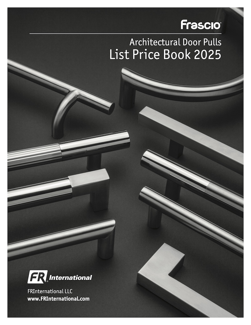 2025 Frascio Architectural Door Pull List Price Guide - Thumbnail