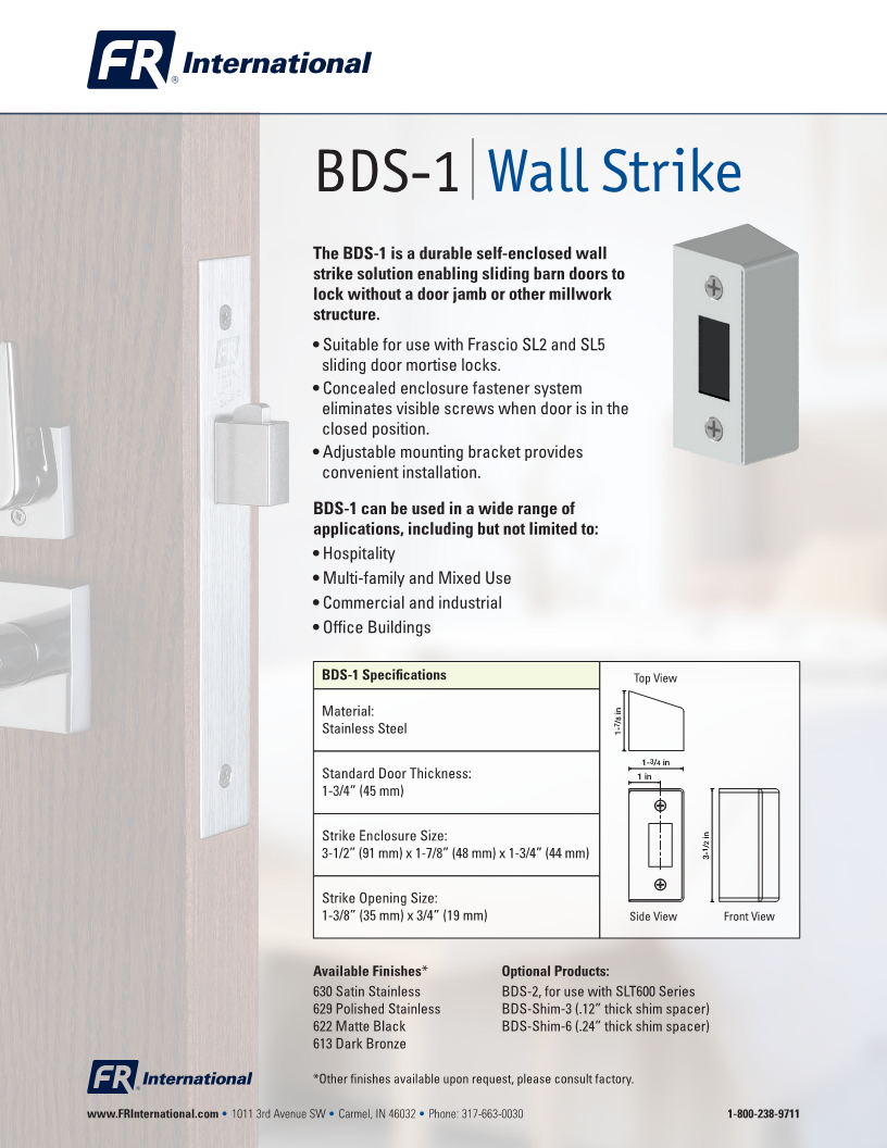 FR BDS-1 Barn Door Strike Image