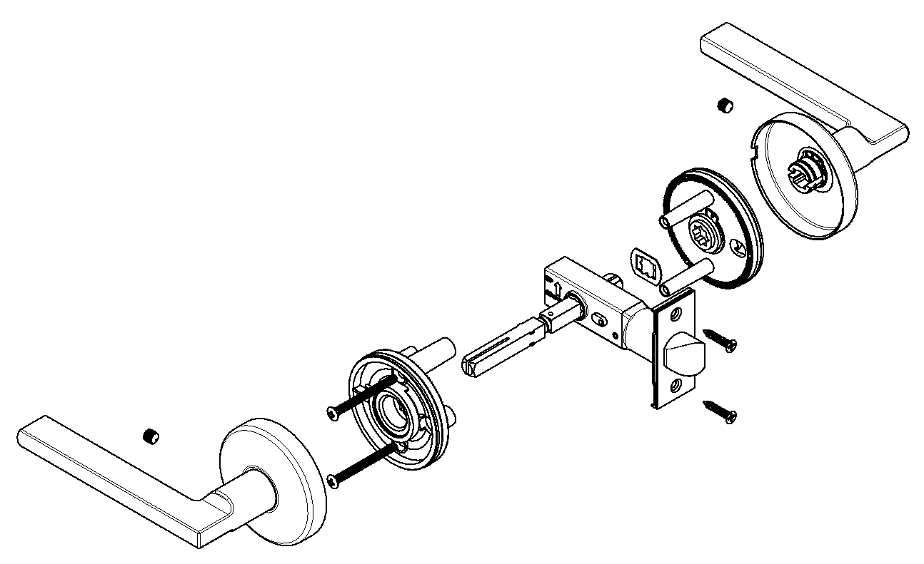 T600 Tubular Latch Exploded View